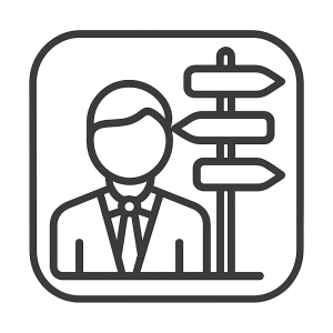Legend for Businessman with Signpost Icon